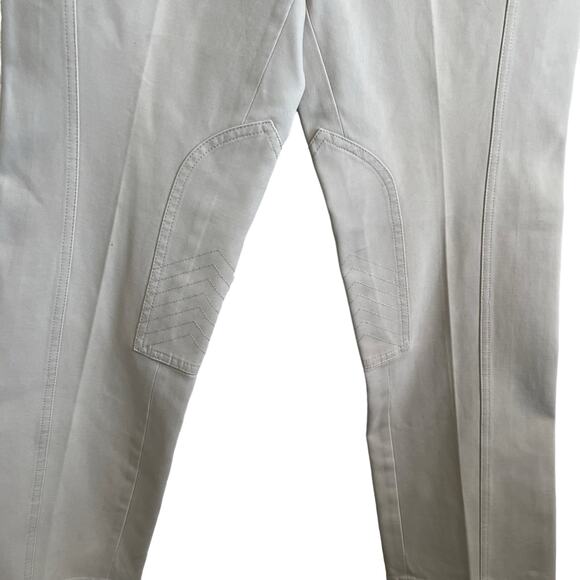 Talbots Pants Women 10 Petite Cream Taper Leg Zip Clasps Closure Stretch Basics - Picture 11 of 14